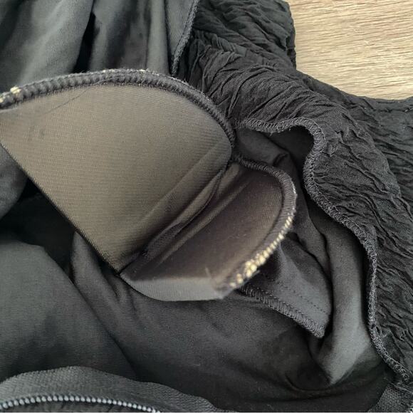 Wiz Vintage 80s Black Bow Tiered Ruffle Heart Dress size 9/10 medium - Picture 7 of 9